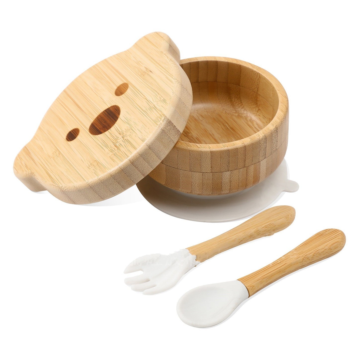 BearHug Bamboo & Silicone Bowl Set
