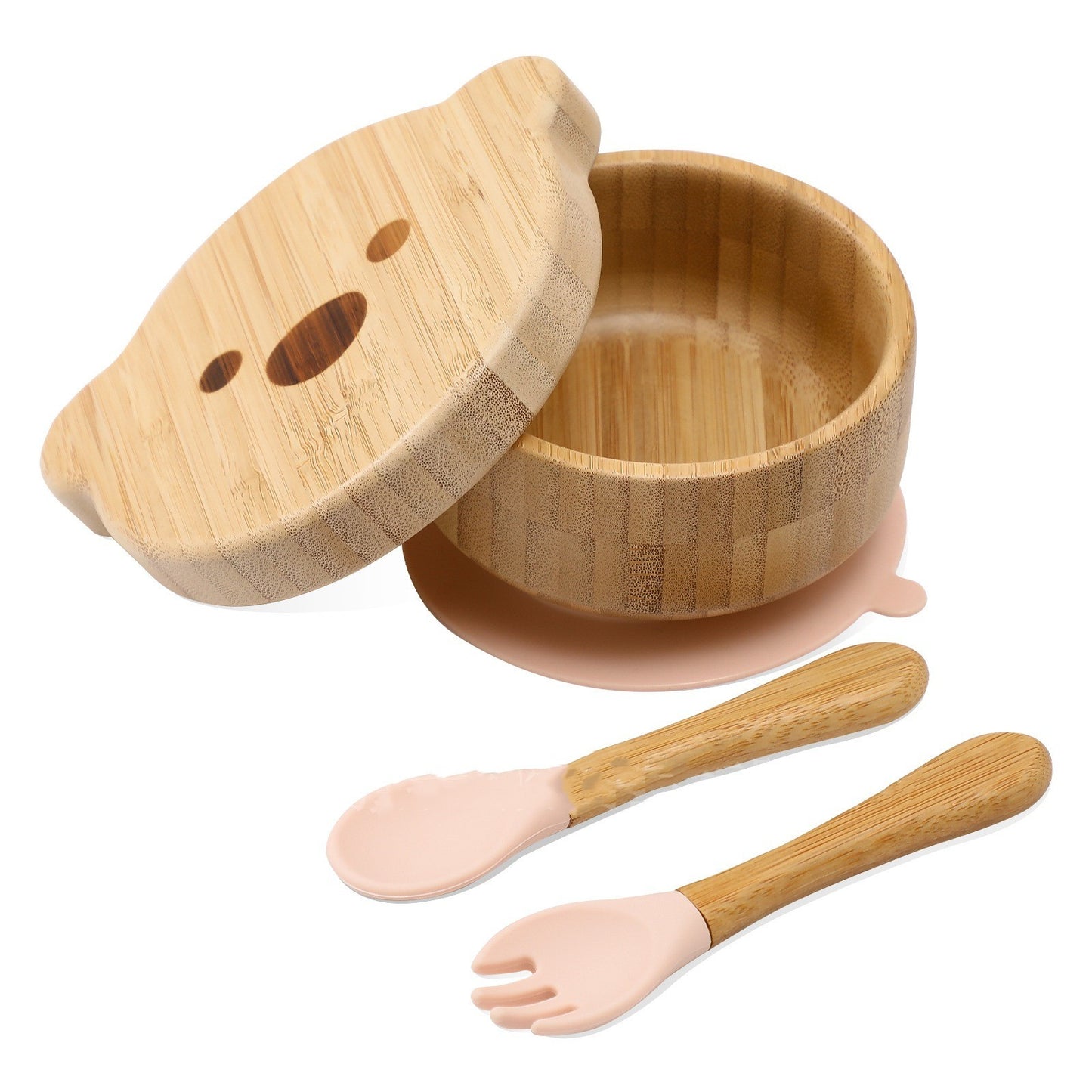 BearHug Bamboo & Silicone Bowl Set