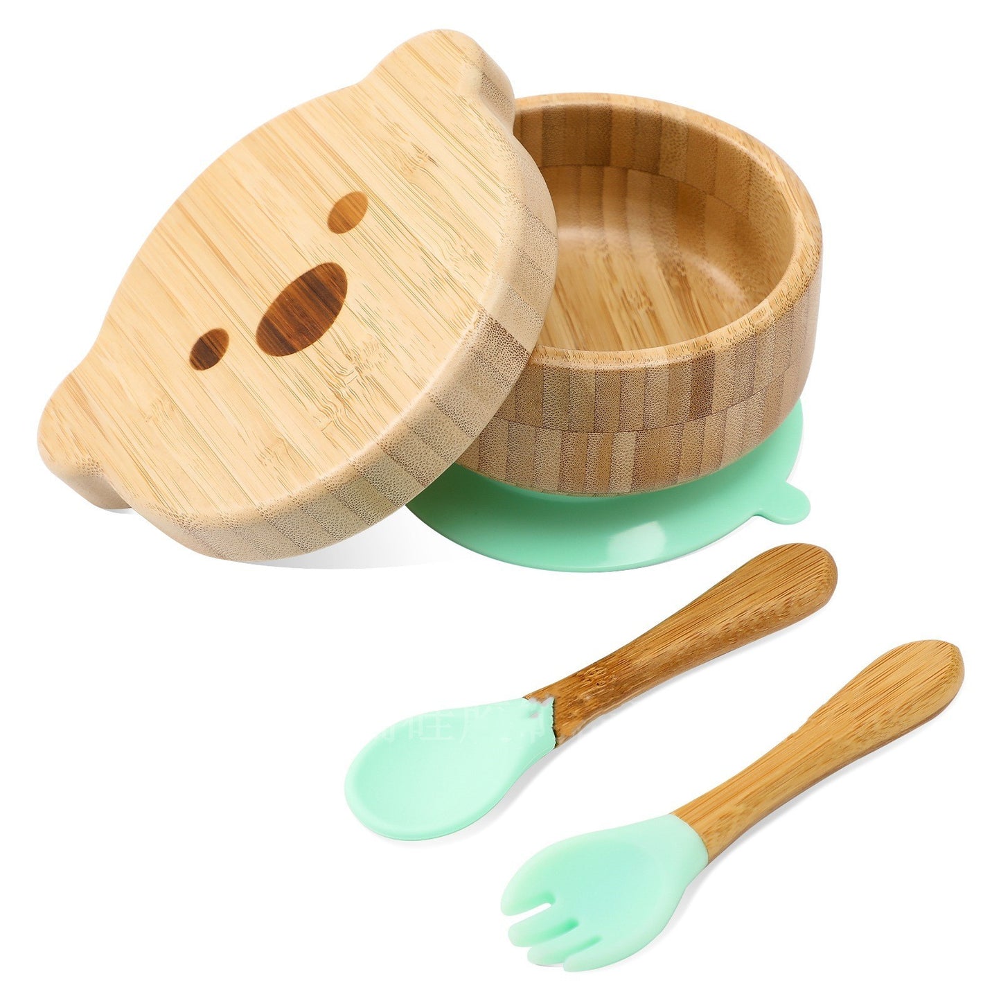 BearHug Bamboo & Silicone Bowl Set