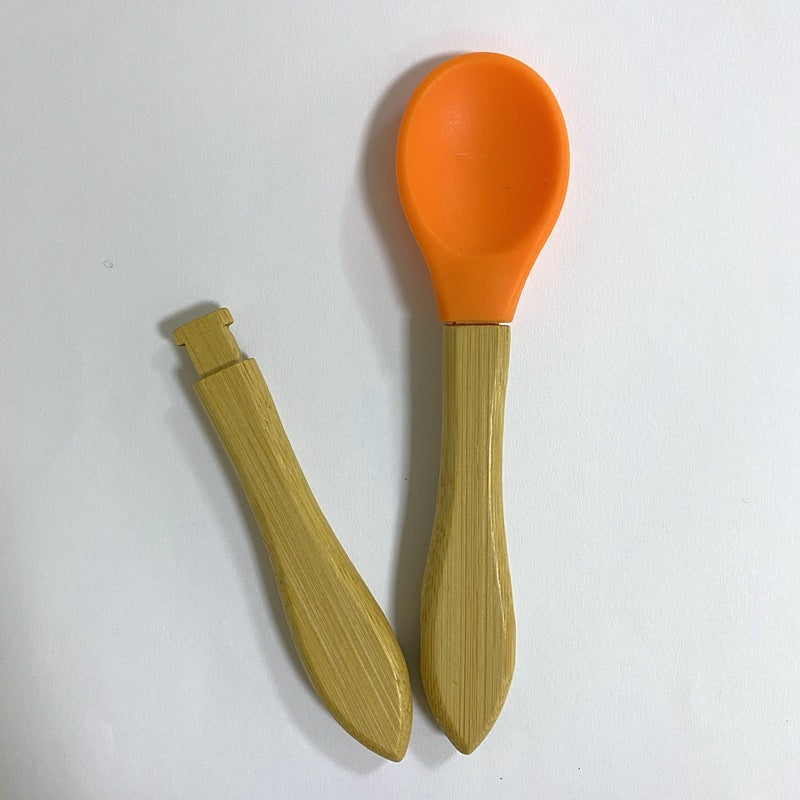 NatureNest Bamboo & Silicone Feeding Spoon