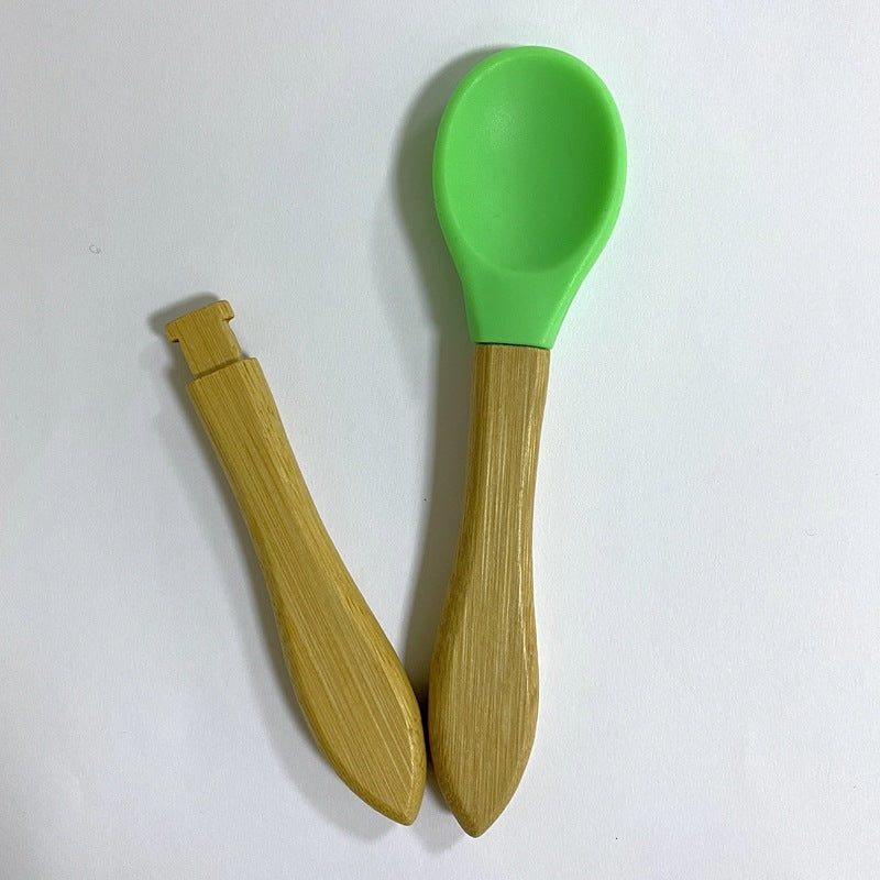 NatureNest Bamboo & Silicone Feeding Spoon
