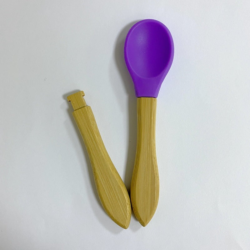 NatureNest Bamboo & Silicone Feeding Spoon