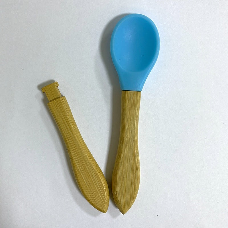 NatureNest Bamboo & Silicone Feeding Spoon