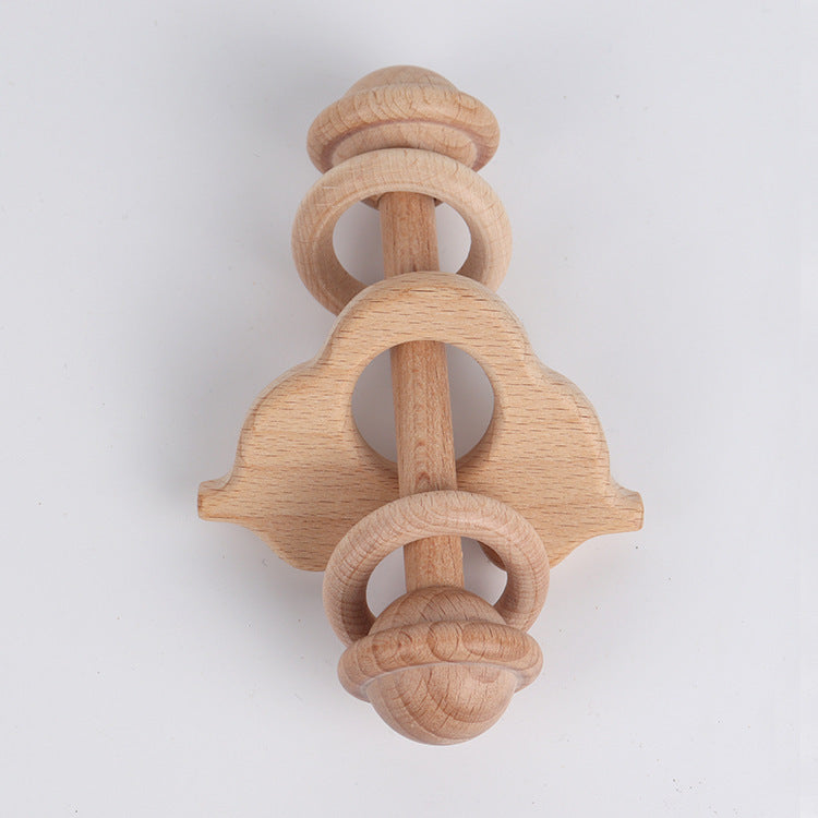 Natural Beechwood Rattle Teether