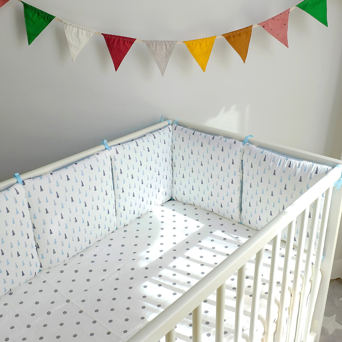 CloudNest Embroidered Cotton Bumper Bed