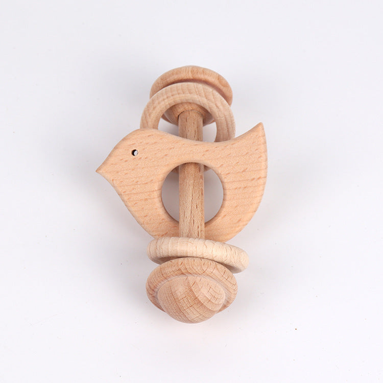 Natural Beechwood Rattle Teether