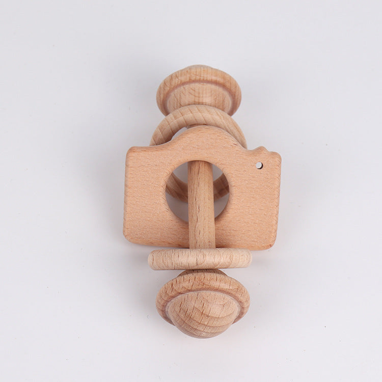Natural Beechwood Rattle Teether