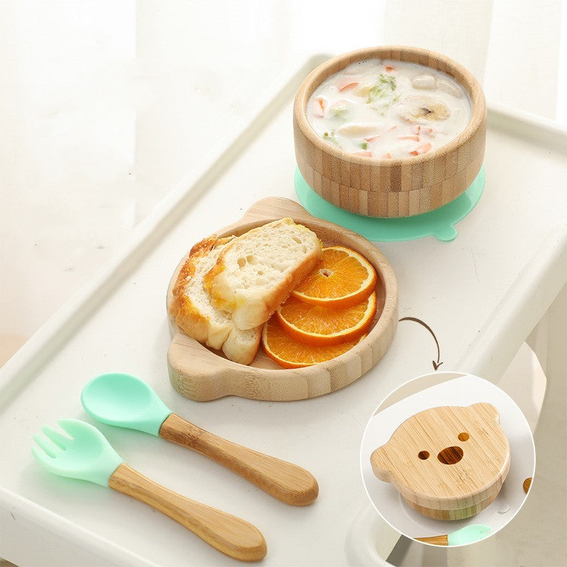 BearHug Bamboo & Silicone Bowl Set