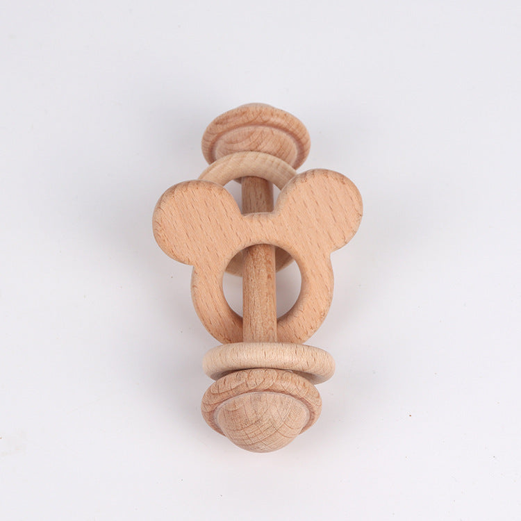Natural Beechwood Rattle Teether