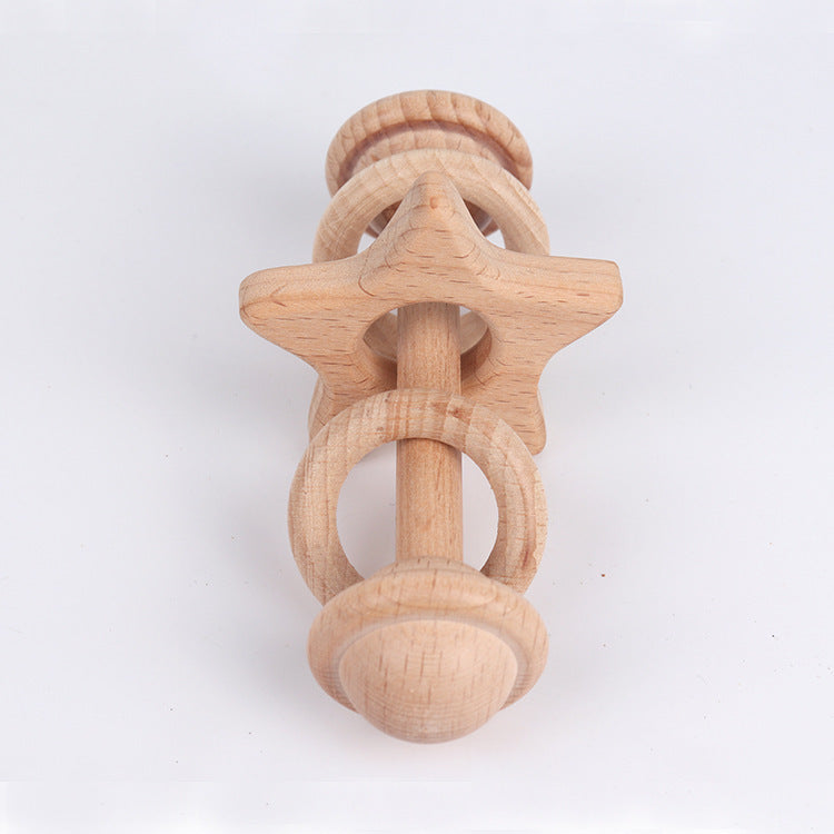 Natural Beechwood Rattle Teether