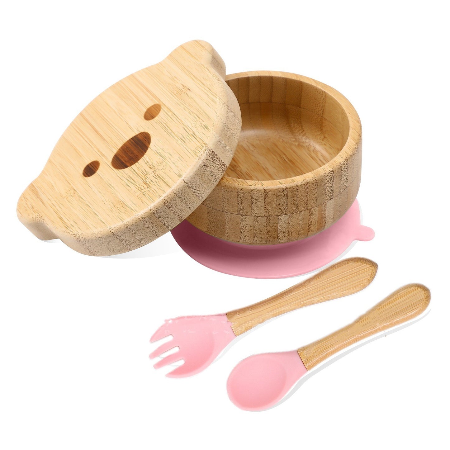 BearHug Bamboo & Silicone Bowl Set