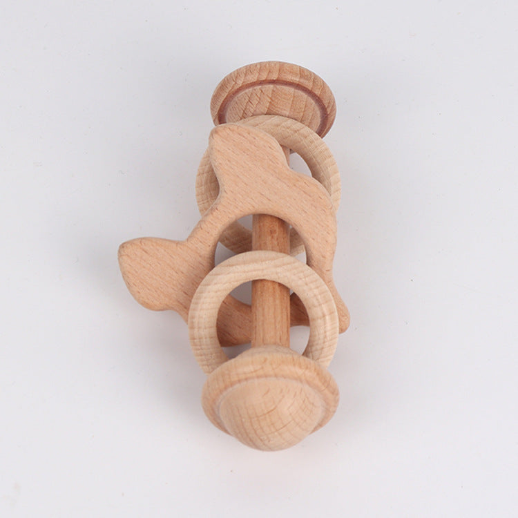 Natural Beechwood Rattle Teether