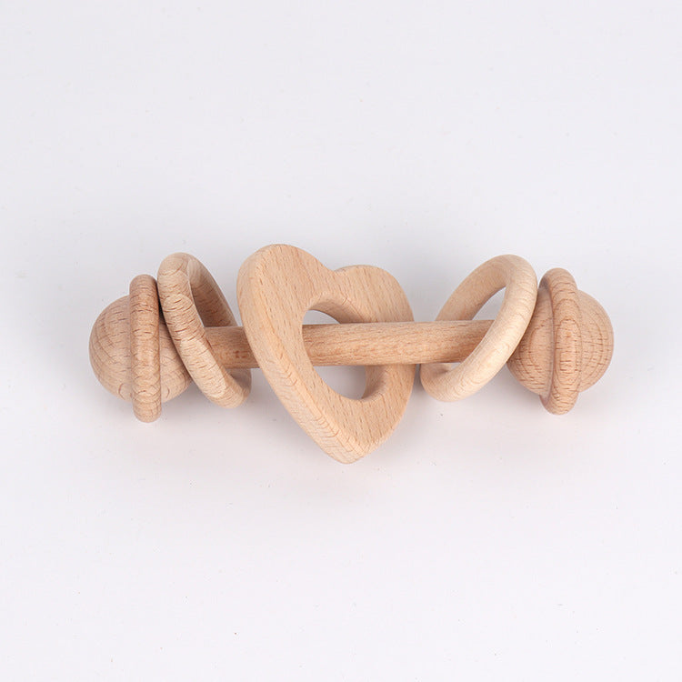 Natural Beechwood Rattle Teether