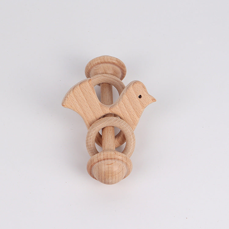 Natural Beechwood Rattle Teether