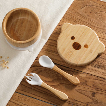 BearHug Bamboo & Silicone Bowl Set