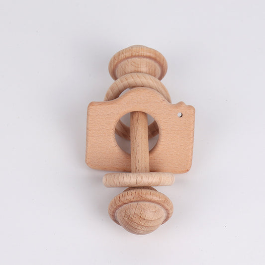 Natural Beechwood Rattle Teether