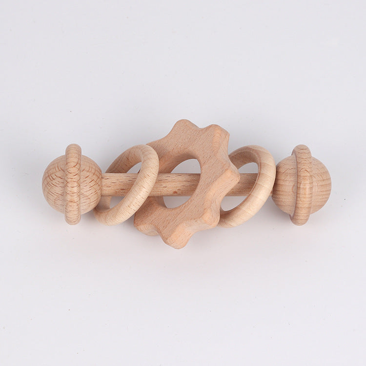 Natural Beechwood Rattle Teether