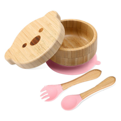 BearHug Bamboo & Silicone Bowl Set