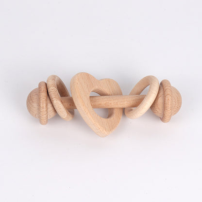 Natural Beechwood Rattle Teether