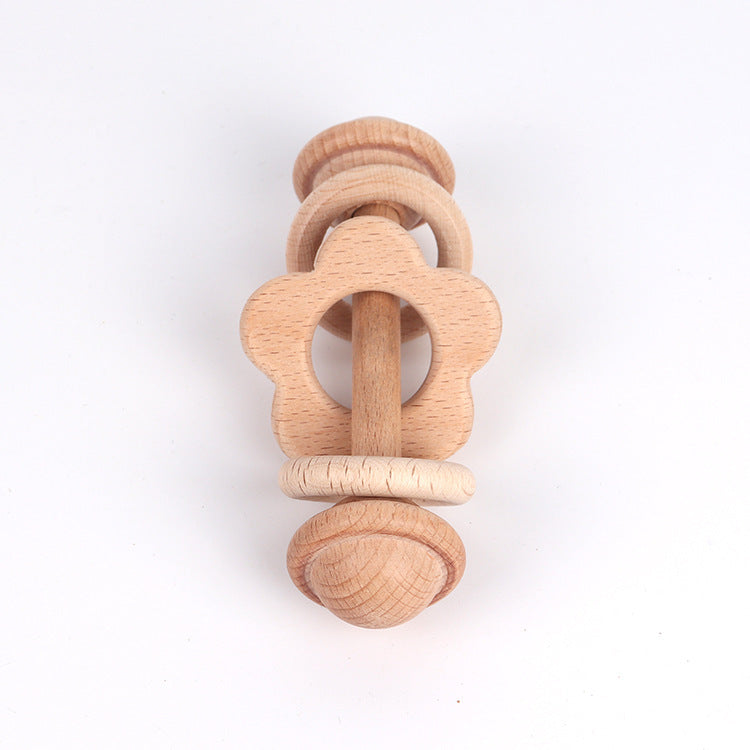 Natural Beechwood Rattle Teether