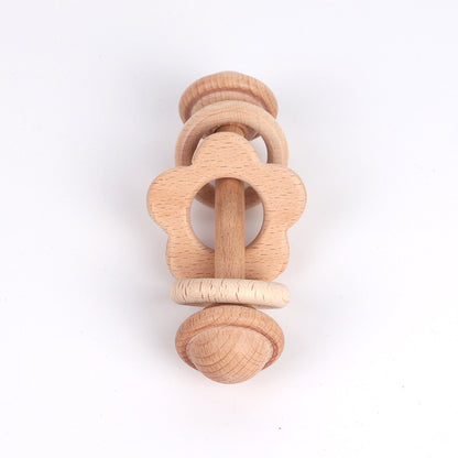 Natural Beechwood Rattle Teether