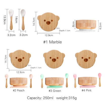 BearHug Bamboo & Silicone Bowl Set