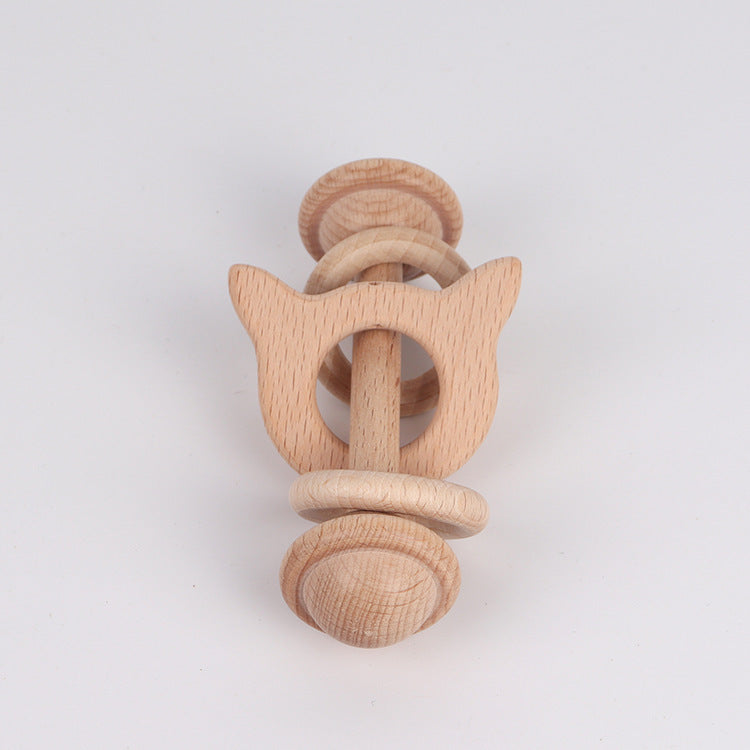 Natural Beechwood Rattle Teether