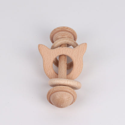 Natural Beechwood Rattle Teether